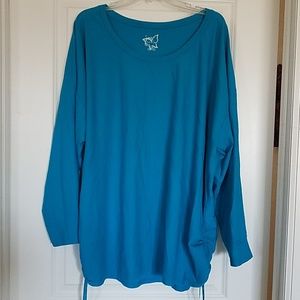 Just My Size 4x Turquioise Long Sleeve Top